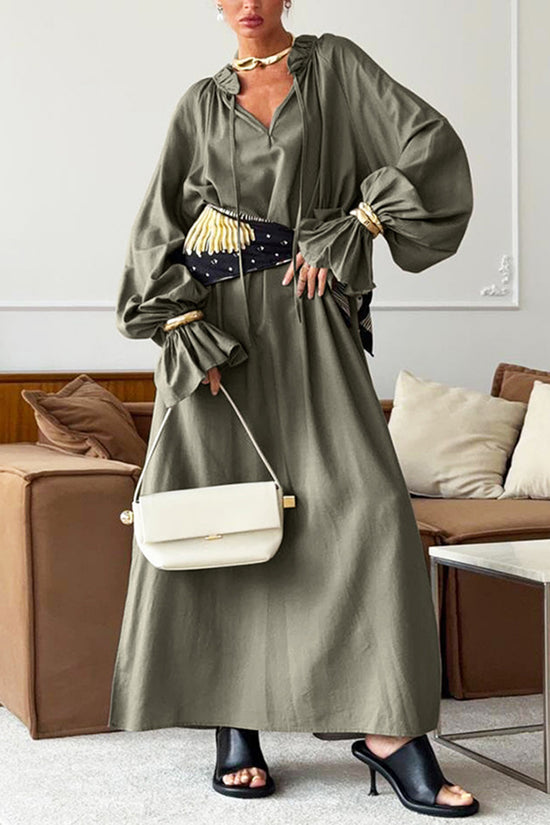 Elegant Long Sleeve Midi Dress