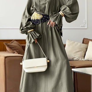 Elegant Long Sleeve Midi Dress