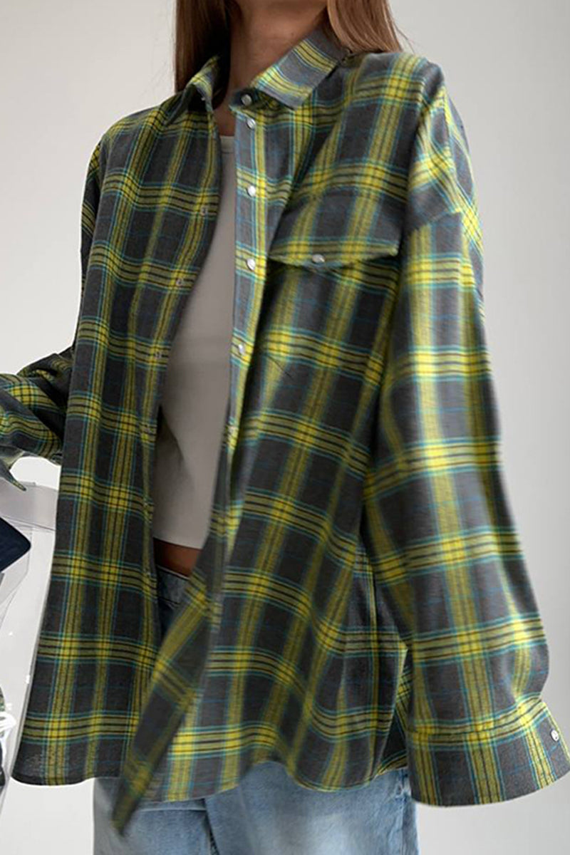 Plaid Oversized Button-Up Shirt