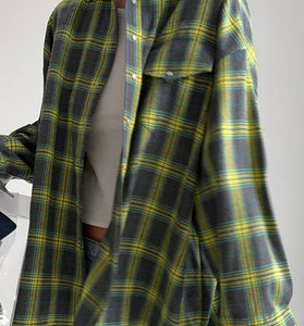 Plaid Oversized Button-Up Shirt