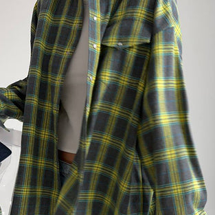 Plaid Oversized Button-Up Shirt