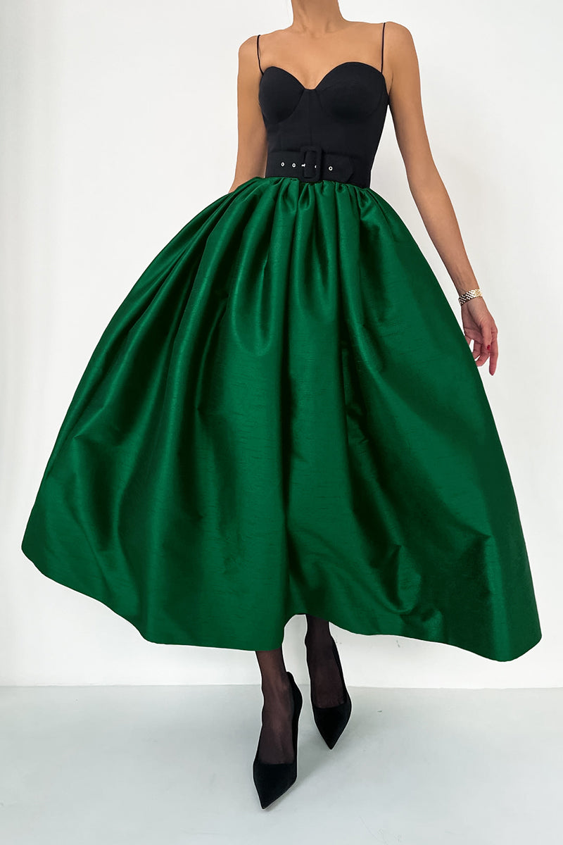 Belted Elegant Midi Skirt