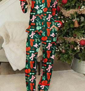 Festive Bow Print 2-Piece Pajama Set