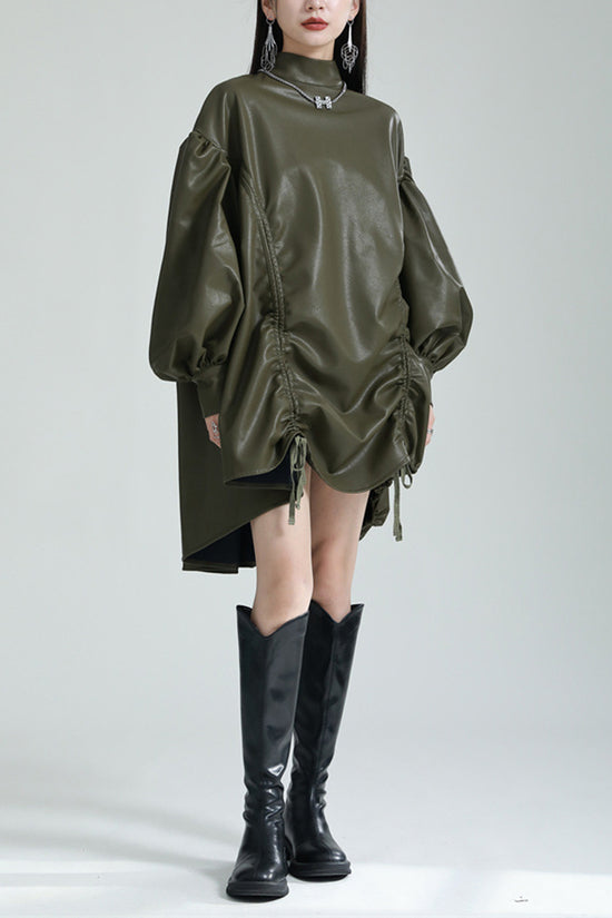 Elegant Oversized Balloon Sleeve Dress