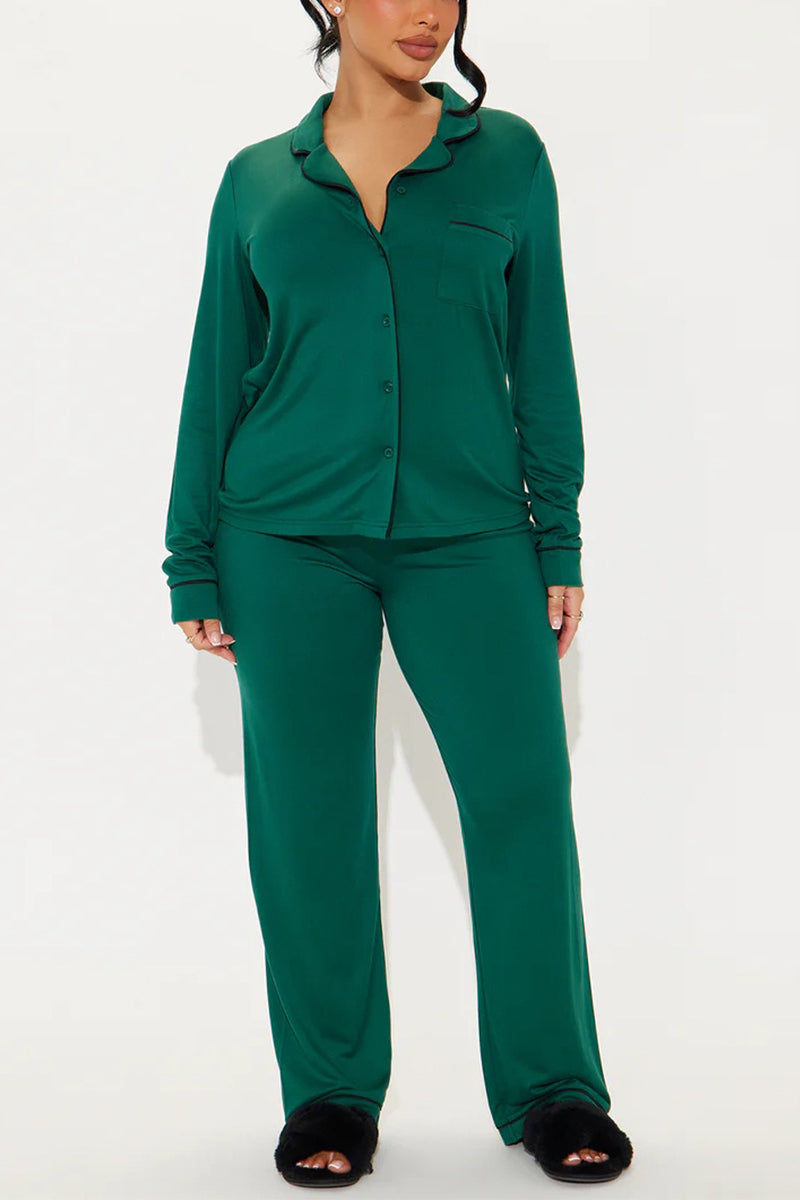 Relaxed Fit Long Sleeve Loungewear Set