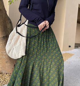 Elegant Patterned Midi Skirt