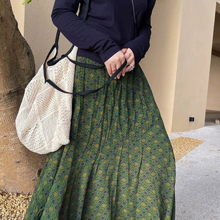 Elegant Patterned Midi Skirt