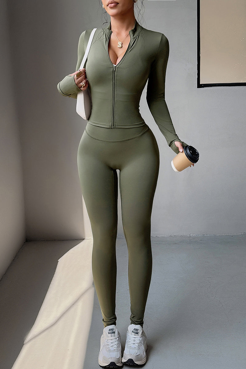 Sleek Zip-Up Activewear Set