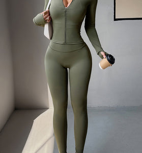 Sleek Zip-Up Activewear Set
