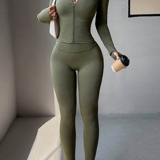 Sleek Zip-Up Activewear Set