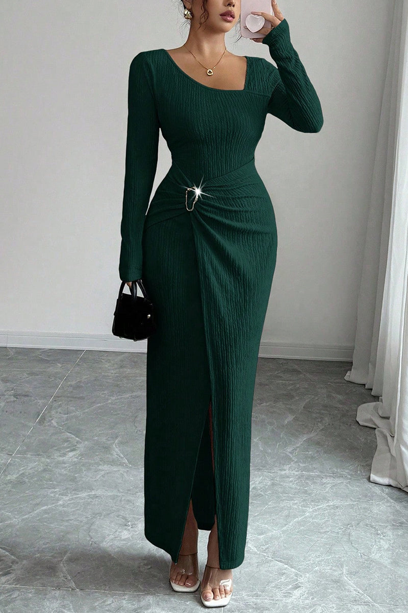Elegant Long Sleeve Bodycon Casual Dress