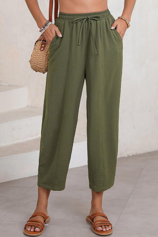 Relaxed Fit Drawstring Casual Pants