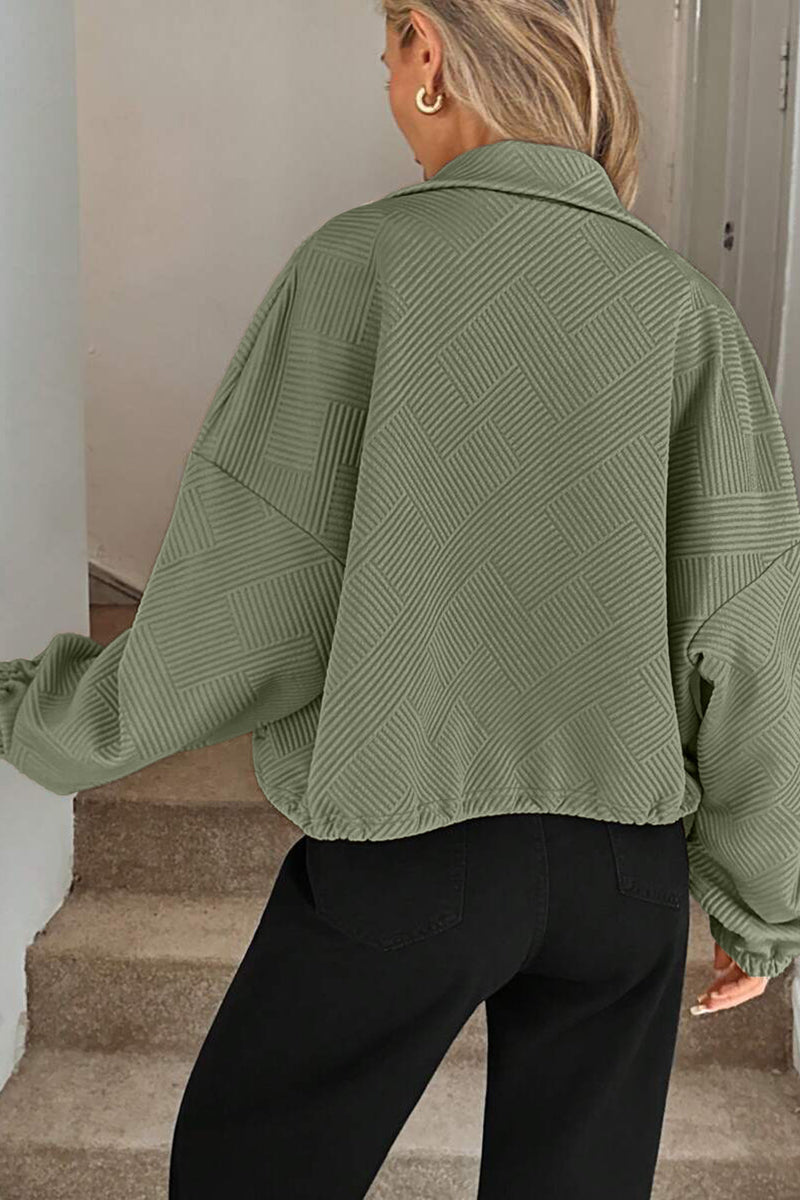 Chic Textured Zip-Up Jacket
