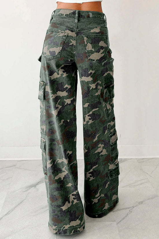 Camo Denim Cargo Pants