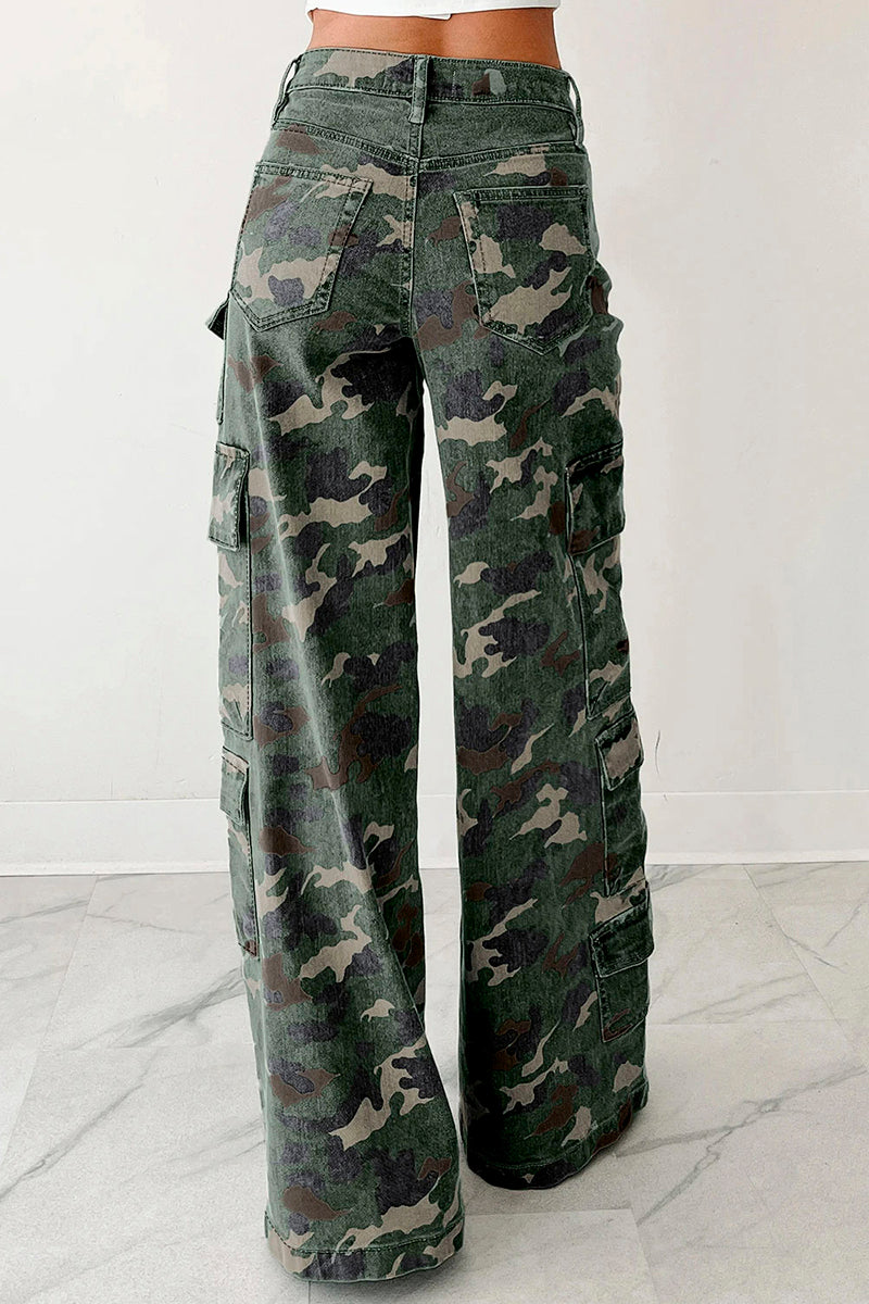 Camo Denim Cargo Pants