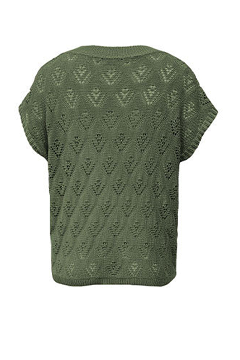 Textured Knit Short Sleeve Top