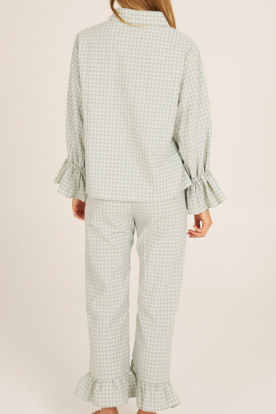 Ruffled Checkered Loungewear Set
