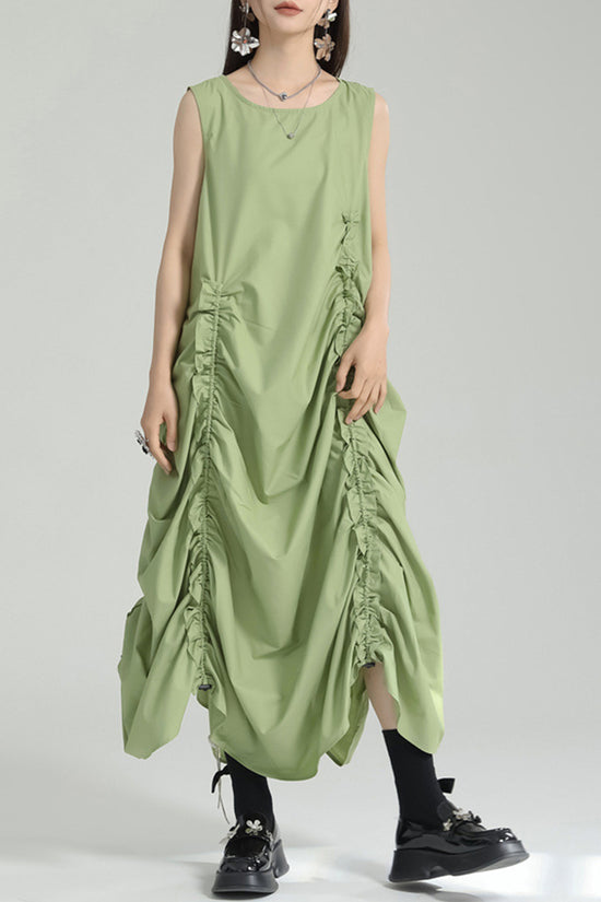 Sleeveless Draped Casual Maxi Dress