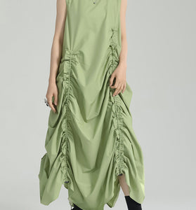 Sleeveless Draped Casual Maxi Dress