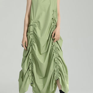 Sleeveless Draped Casual Maxi Dress
