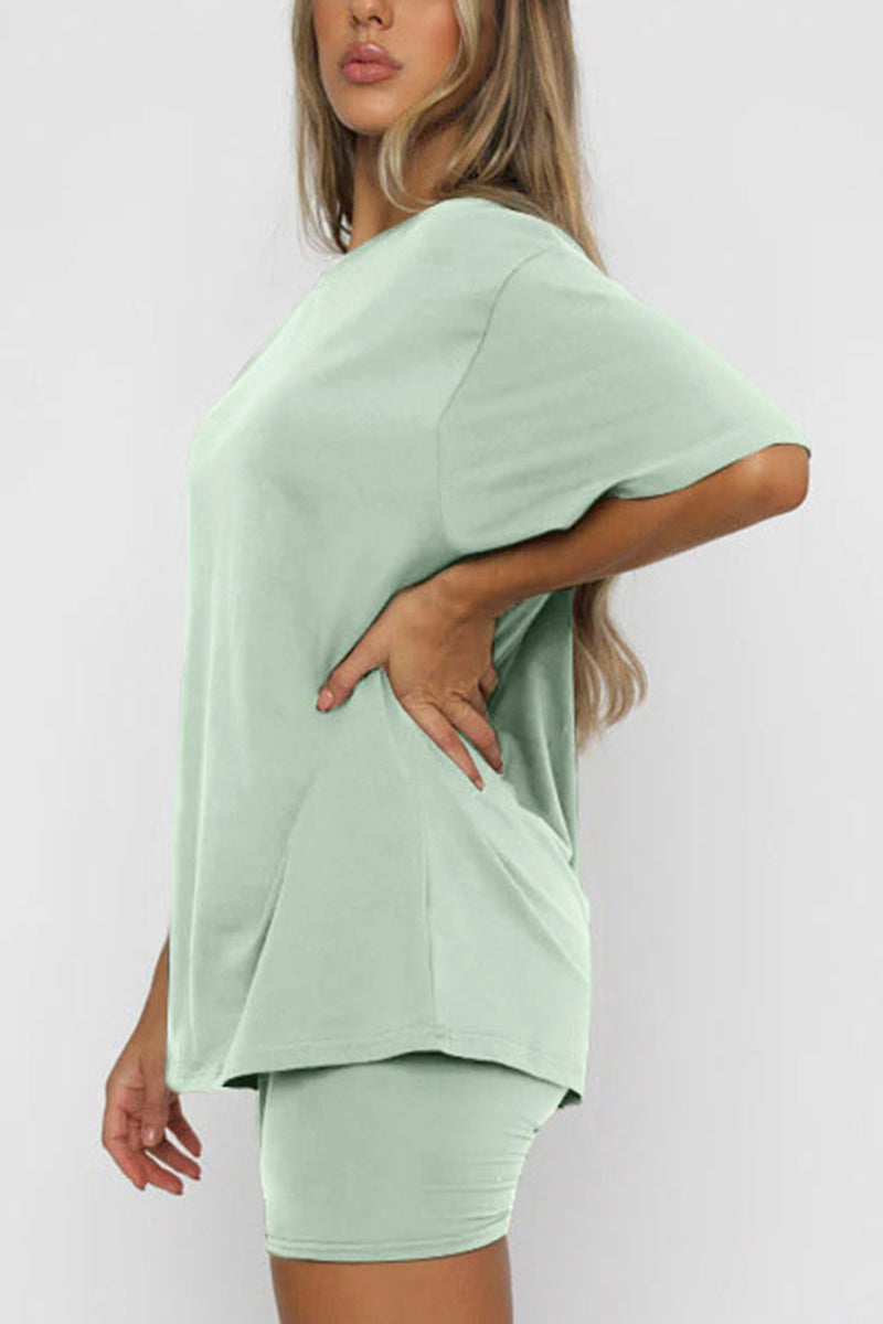 Oversized Tee and Biker Shorts Set