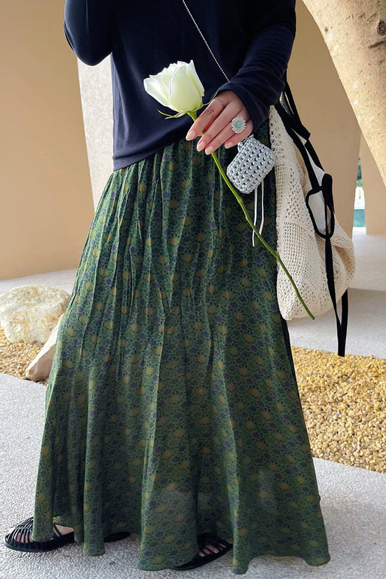 Elegant Patterned Midi Skirt
