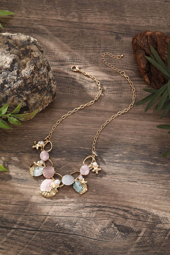 Ocean-Inspired Shell Statement Necklace