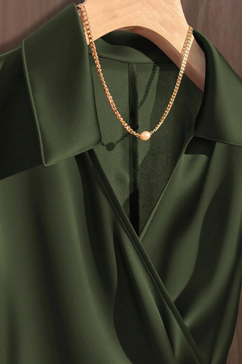 Draped Sleeveless Wrap Blouse