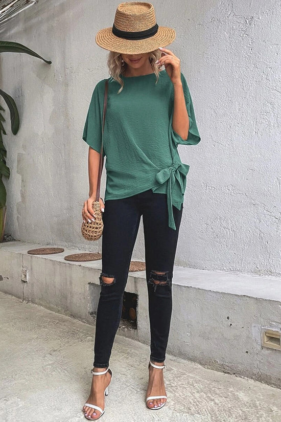 Casual Tie-Front T-Shirt