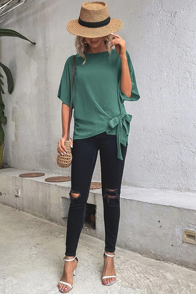 Casual Tie-Front T-Shirt