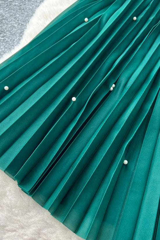Elegant Pleated Midi Dress