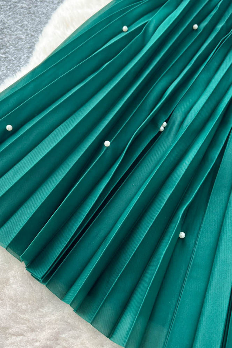 Elegant Pleated Midi Dress