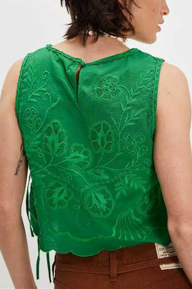 Sleeveless Tie-Side Cropped Tank Top