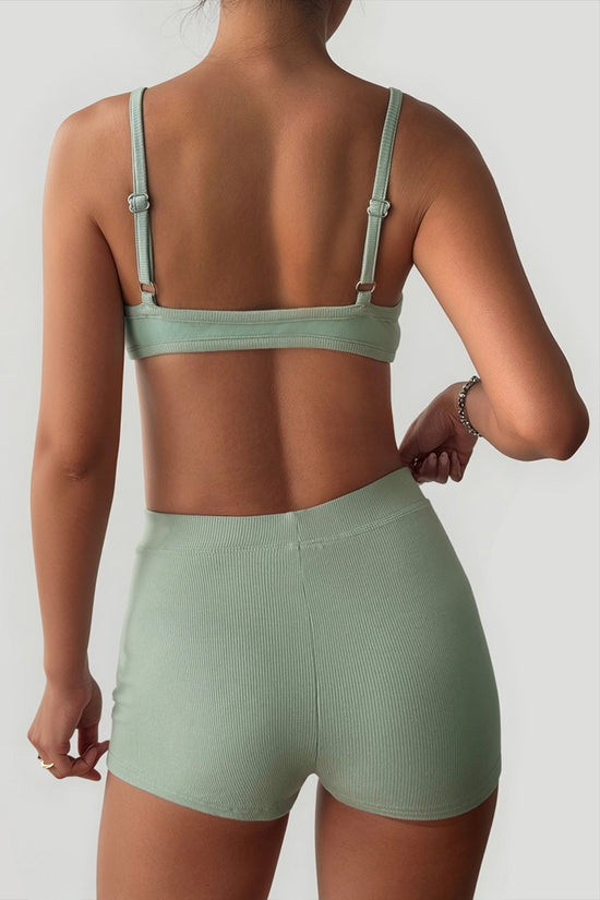 Minimalist Sleeveless Bralette and Shorts Set