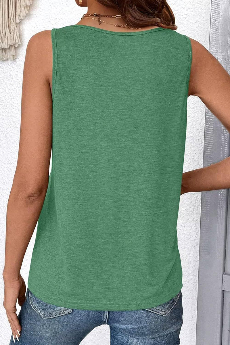 V-Neck Sleeveless Relaxed Fit Tank