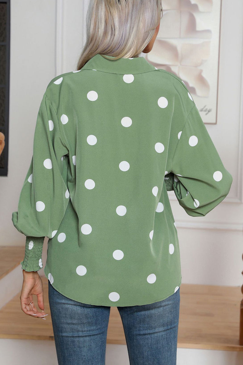 Polka Dot Long Sleeve Blouse