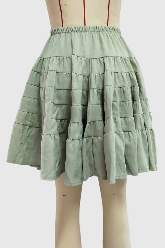 Ruffled Layered Midi Skirt