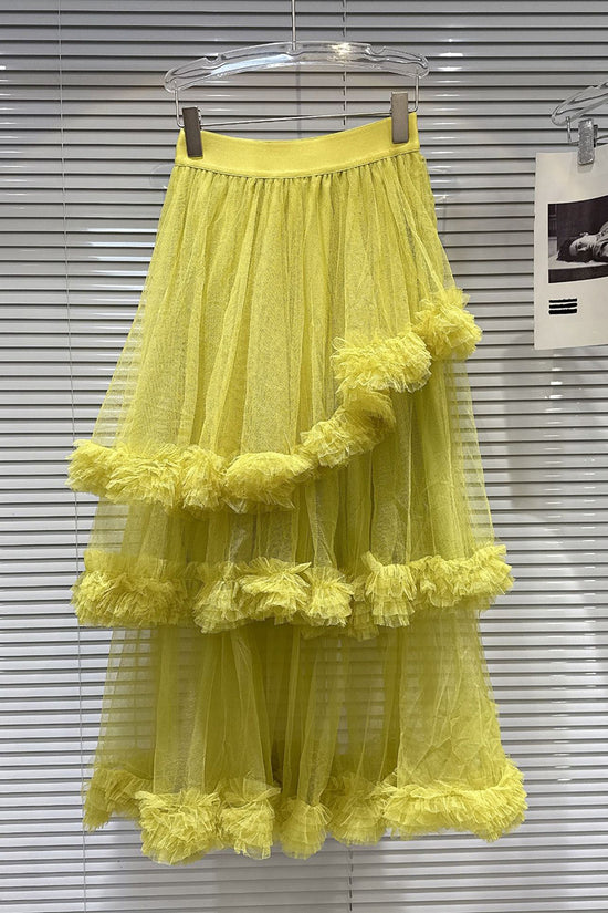 Tiered Ruffle Midi Skirt