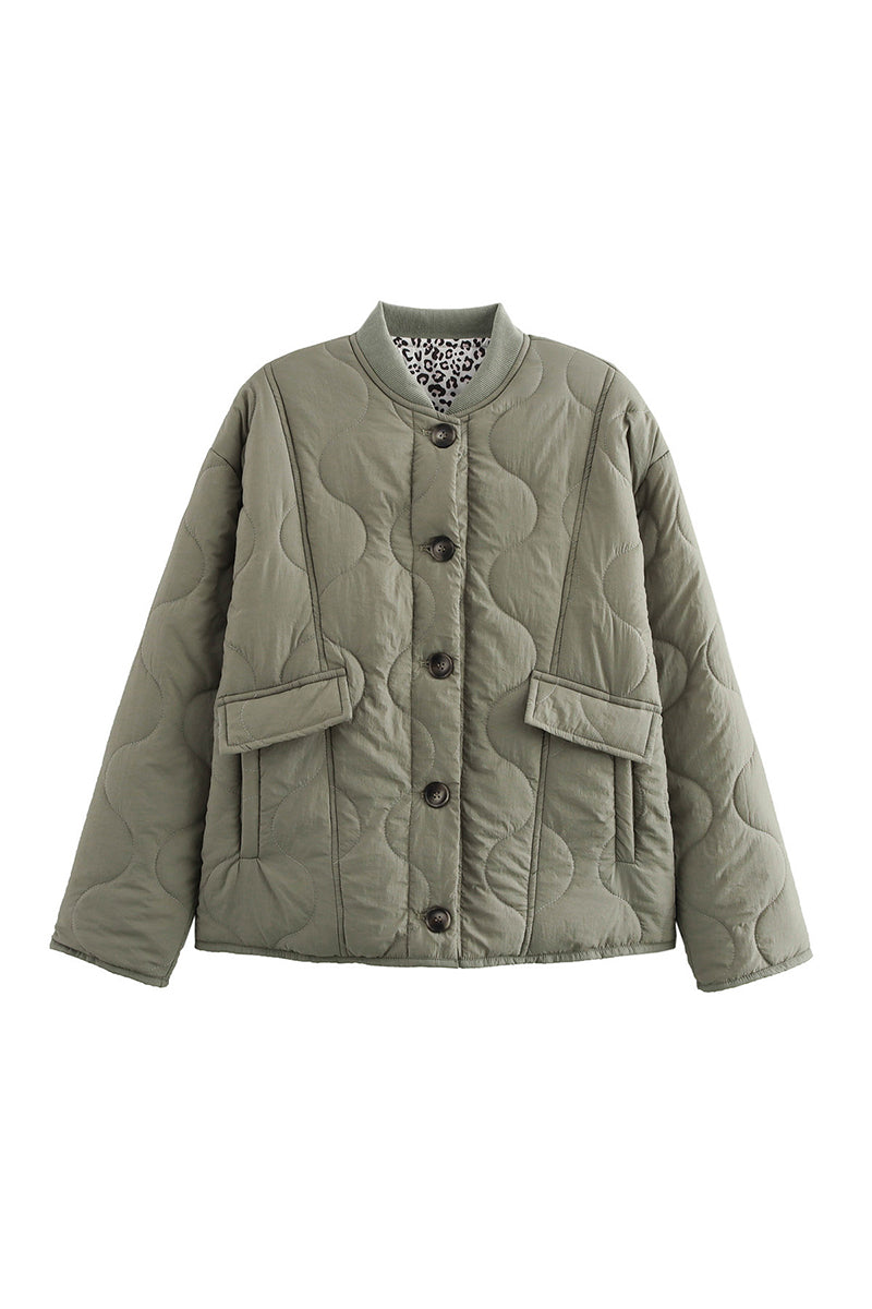 Quilted Button-Up Jacket
