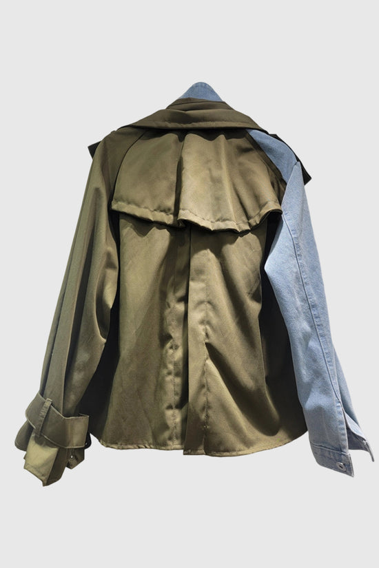 Stylish Denim Jacket with Scarf Detail