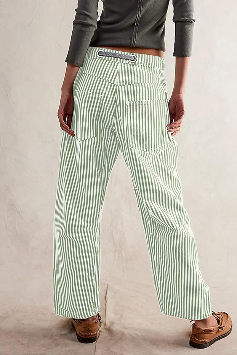 Striped Pattern Casual Loose Fit Pants