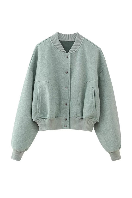 Classic Snap-Button Bomber Jacket