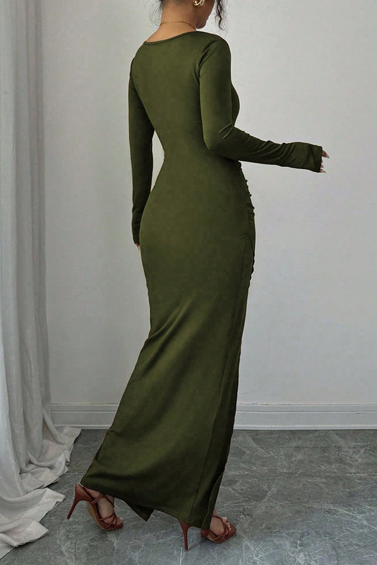 Elegant Long Sleeve Casual Maxi Dress
