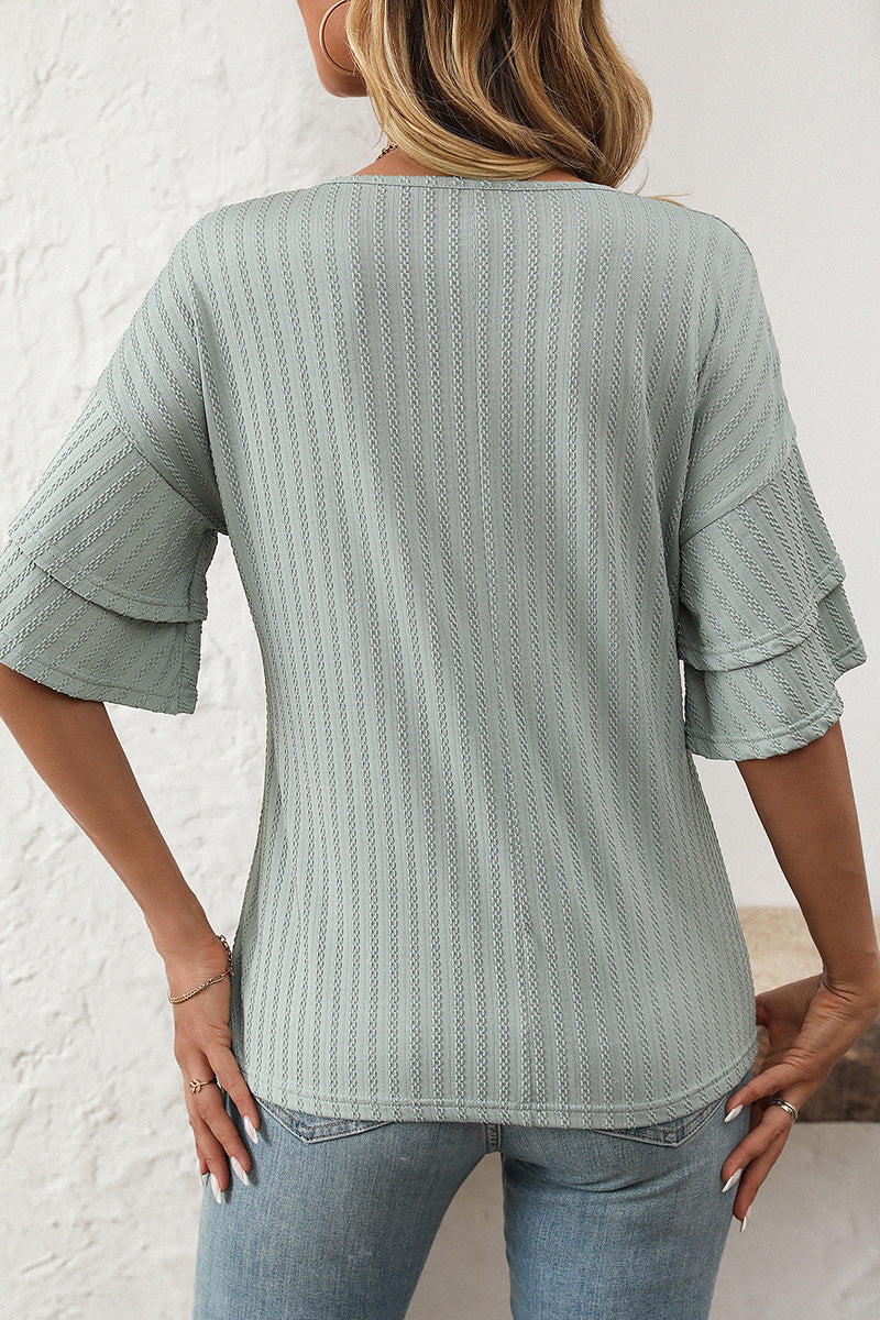 V-Neck Layered Sleeve T-Shirt