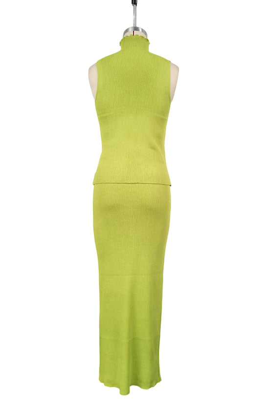 Sleeveless Turtleneck Skirt Set