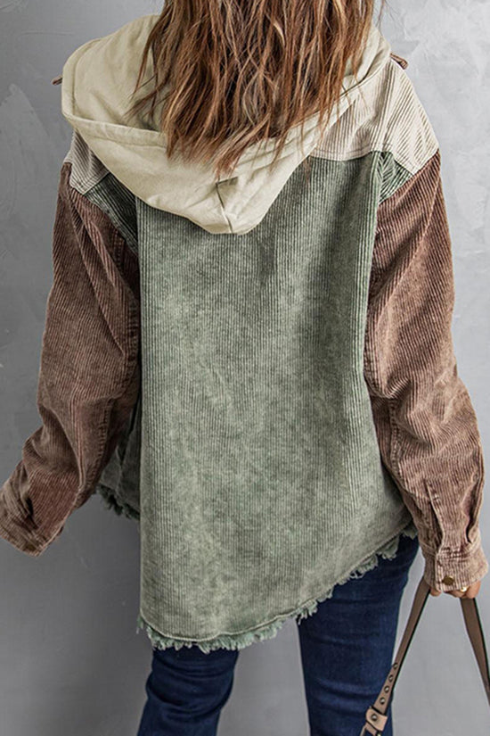 Textured Hooded Oversized Jacket