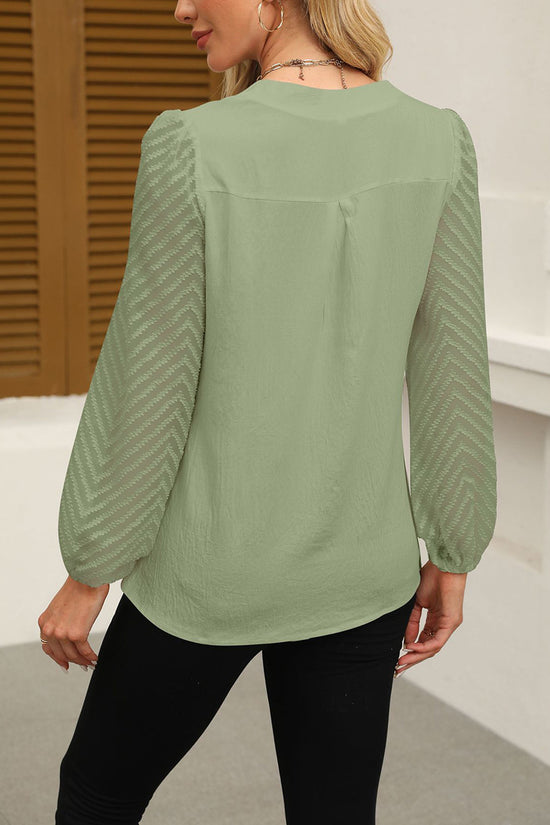 Elegant V-Neck Long Sleeve Blouse