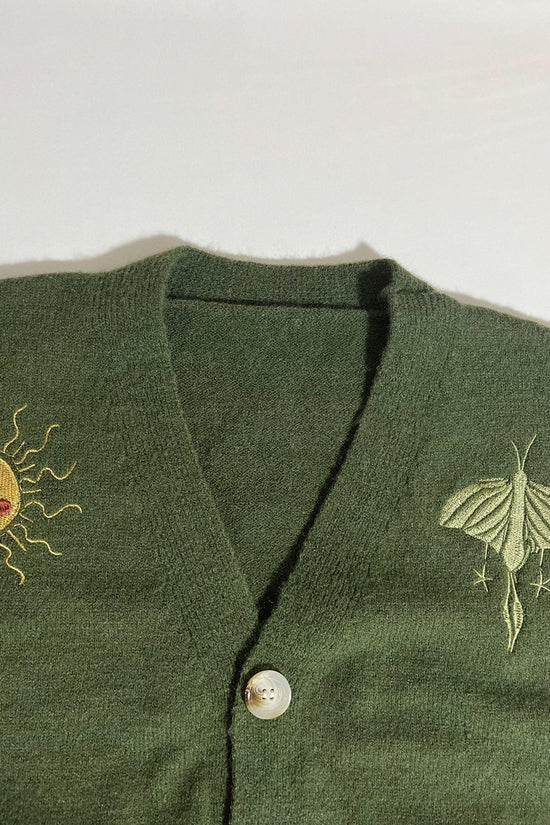 Celestial Patterned Button-Up Cardigan