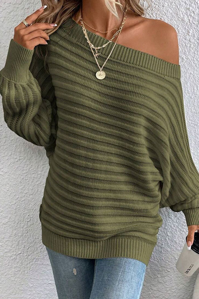 Off-Shoulder Ribbed Sweater