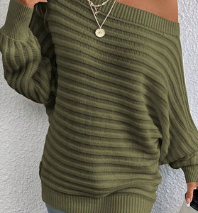 Off-Shoulder Ribbed Sweater